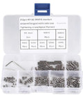Heavy Duty M3 Captive Screws 212 Piece Hardware Kit 304 Stainless Steel Fasteners organized in clear storage box.