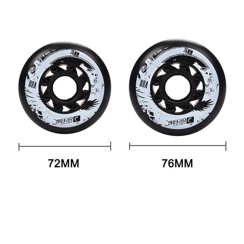 Inline Skate Replacement Wheels 72mm 76mm For Roller Blades And Skateboards 88A Hardness For Indoor And Street Use In Red Yellow Black Bearings Included Smooth Glide On Any Surface