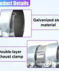2 Inch Exhaust Clamp Kit Stainless Steel Muffler Clamp with galvanized finish detail