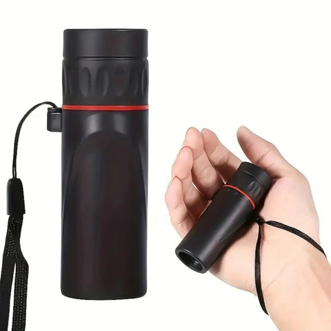 Pocket Sized Handheld Monocular Telescope 8x21mm With BAK4 Prism For Bird Watching Fishing Travel And Scenic Views Ideal For Outdoors Grab And Go Explorations, black with wrist strap in hand