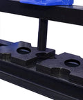 Heavy Duty Arbor Press Plates Set For 20 Ton And 32 Ton Shop Presses With AR400F Steel Thickened H Frame Wear Resistant 140000 PSI Yield 5 Notch Tool Pack 1x5x5 Inches Ideal For Metalworking And Auto Repairs, two plates on shop press