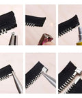 Using 24 Piece Metal Zipper Latch Slider Retainer Kit In Three Colors With Size 3 5 8 10 Insertion Pins for zipper repair.