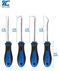 Pro Grade Precision Hook And Pick Set For Automotive Work Four Piece Hand Tool Kit with ergonomic grips and steel shafts