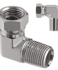 Super Handy 1/4 Inch Male NPTF To 1/4 Inch Female NPSM Ninety Degree Swivel Elbow Adapter Fitting, zinc-plated steel