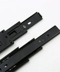 Thickened Cushioning Damping Drawer Slide Rail Three Section Silent Track with Steel Ball Bearing 14 Inch Black 2 Pack