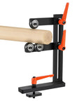 Rock Solid L Type Wood Lathe Steady Rest With Triple Adjustable Wheels eliminating wobble on wood spindle, heavy duty construction.