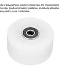 32 x 58mm PU Roller Skate Wheel with Bearing, White, Non Slip Cushioned Ride, Quad Replacement for Indoor Outdoor Skates