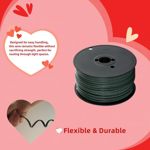 Eighteen Gauge Two Conductor SPT One Electrical Wire Bulk Pro Grade For Lamp Cord And Landscape Lighting UL Listed Black 500 ft Spool