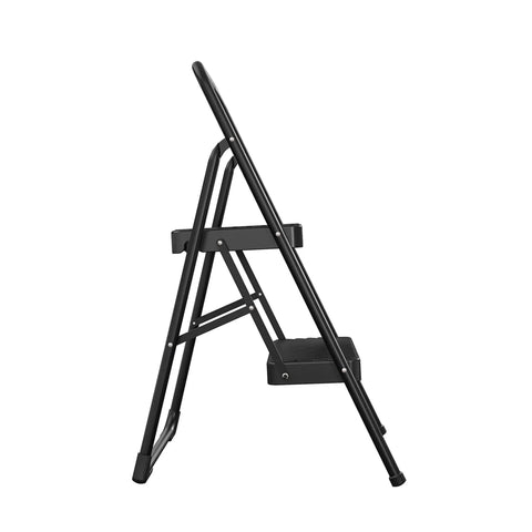 Lightweight Two Step Home Stool For Easy Reaching And Cleaning With Non Marring Feet, side view showing compact design