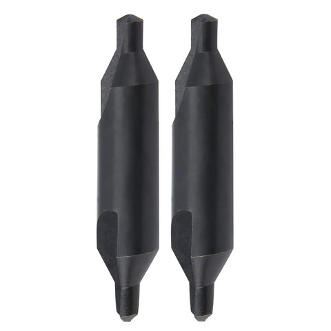 This pair of high-speed steel centering drill bits are totally rad for your milling job, showcasing a sleek black finish.