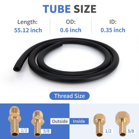 Tube and fittings of Heavy Duty 40K Transmission Oil Cooler Kit With Low Pressure Drop Includes Mounting Hardware Fits Big Rigs