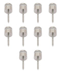10 Pack 304 Stainless Steel Glass Railing Standoffs With Slick Wire Draw Texture Bombproof Heavy Duty Spacers For 3/8-Inch To 1/2-Inch Glass Wall To Floor Heat Resistant One Piece Design For Indoor Outdoor Projects.