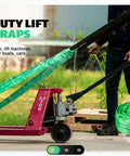 Two Inch By Eight Foot Lifting Sling Straps Polyester Web Slings 4400 Lbs Vertical Load 3520 Lbs Choker 8800 Lbs Basket Load use