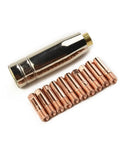 Pro-Grade 0.9mm MIG Welding Nozzles M6 Fit MB-15AK Torch Pack of 12 Brass Tips With Tube Holder