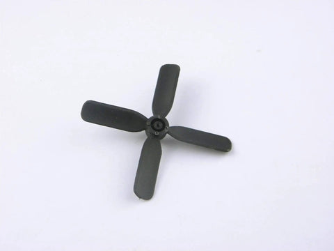 Four Blade RC Propellers 50x50mm For Tiny Multirotor Aircraft Toys And Solar Plane Kits, 0.7mm Center Hole, shown flat