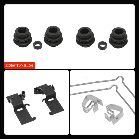 A-Premium Front Side Disc Brake Hardware Kit For Toyota Camry And Lexus Es350 2007-2011 Heavy Duty Replacement Parts To Get Your Ride Back On The Street Smiling Safe And Ready For The Road. black brake hardware clips and boots set