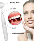 Dental Mirror With LED Light For Easy Teeth Inspection, Anti Fog Mouth Mirror For Home Dental Care, Comfortable Poly Handle