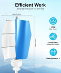 100W Vertical Wind Turbine Power Kit for 12V Systems With MPPT Controller Spiral Helix Blades Low Noise IP67 Waterproof Windmill