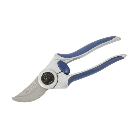 Bypass Pruning Shears For Garden Work, lightweight aluminum handle clippers, durable steel blades, non slip grip, high tension spring.