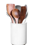 Ceramic Utensil Holder With Cork Bottom For Countertop Go To Large 6.7 Inch Tall Utensil Crock That Holds 10 To 15 Everyday Kitchen Tools