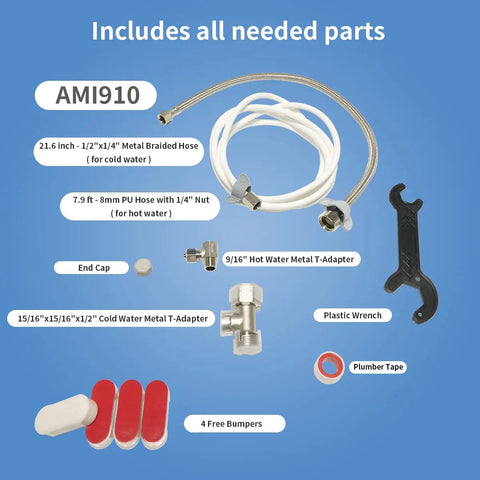 Parts included with Dual Nozzle Bidet Toilet Attachment With Hot And Cold Water For Front And Rear Wash Self Cleaning Non Electric