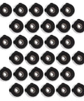30 Pack Rubber Furniture Feet Pads For Chairs Tables Cutting Boards And More, circular shape, black rubber, stainless steel core