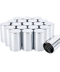 33 Millimeter Lug Nut Covers Kit For Hub Piloted Wheels Three And A Half Inch Tall ABS Chrome Push On Nut Covers, 20-pack