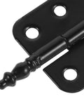 Close-up of black hinge from 10 Pack Antique Hinges for Wooden Boxes and Jewelry Cases, featuring detailed finial design