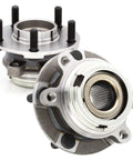 Front Wheel Bearing And Hub Assembly 513294 For Nissan Altima 2007 2008 2009 2010 2011 2012 2 5L Four Cylinder Bolt In Models Only And 2013 S Coupe 5 Lug With ABS Exact Fit Replacement, showcasing two units with a focus on metal construction and bolt alignment.