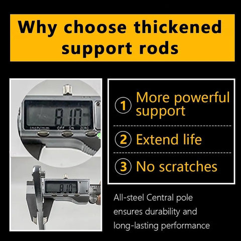 Why choose thickened support rods with digital display showing measurement for the Labor Saving Arm Jack 8 Inch Multifunctional Furniture Lifter Jacks For Installing Cabinets And Doors Heavy Lifting Made Easy Up To 220 Lbs With Height Adjustment From 0.2 To 3.9 Inches Two Piece Solid Rods