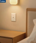 30 Pack UL Listed Toggle Light Switches With White Finish, Modern Classic Toggle Design For Any Room, Perfect For Living Rooms, Bedrooms, Kitchens And Hallways, Prevents Accidental Switching With Deliberate Pressure on a bedroom wall