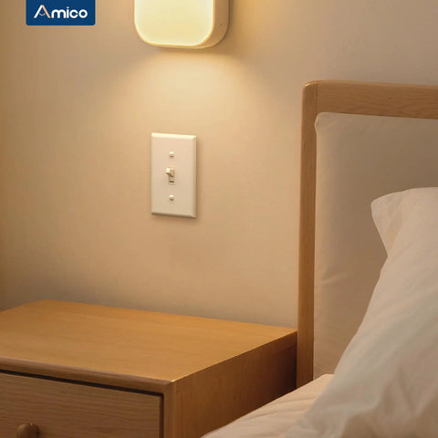 30 Pack UL Listed Toggle Light Switches With White Finish, Modern Classic Toggle Design For Any Room, Perfect For Living Rooms, Bedrooms, Kitchens And Hallways, Prevents Accidental Switching With Deliberate Pressure on a bedroom wall