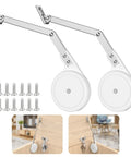 Heavy Duty Soft Close Toy Box Hinges 2 Pack With Universal Reversible Mounting For Wooden Toy Boxes Cedar Storage Trunks And Benches Lid Support Dampening System Keeps Lids Slow And Safe, white metal with screws