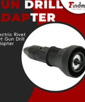 Tough As Nails Electric Rivet Nut Gun Drill Adapter For Cordless Drills view showing strong black alloy build for easy attachment.