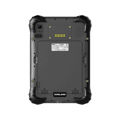 Back view of a Heavy Duty ATEX Explosion Proof Industrial Tablet Built Badass Tough For Hazardous Zone Work Features IP67 Rugged Design.