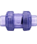 Purple 3/4-inch UPVC swing check valve with true union, slip/socket connections