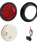 4-Inch Round LED Trailer Lights Pack of 4, 24-LED High-Output Red Tail Lights with grommet and 3-prong pigtail connectors
