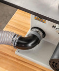 Rockler Dust Right Quick Change Elbow Adapter With Flexible Rubber Boot And Metal Clamp For Shop Vacs and Workshop Dust Collection Systems, 2.5 inch fitting on machine.