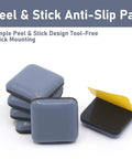 Stacked 20 Pack 1 Inch Square Furniture Sliders with self-adhesive PTFE glide pads and open peel-and-stick backing shown