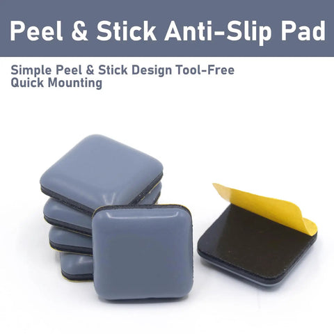 Stacked 20 Pack 1 Inch Square Furniture Sliders with self-adhesive PTFE glide pads and open peel-and-stick backing shown