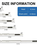 Diagram showing sizes of 12-Piece High Magnetic Screwdriver Drill Bit Set With Non-Slip, Impact-Resistant Bits Including 25, 50, 65, 70, 90, 150mm