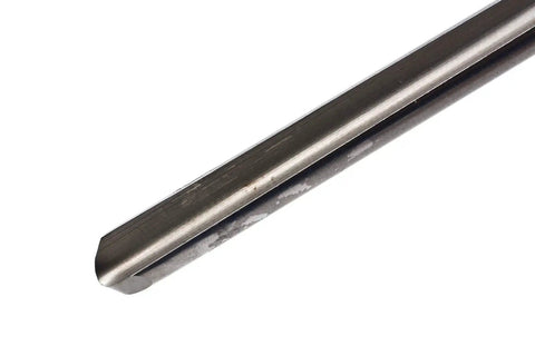 Close-up of Rock Solid 5/8 Inch Bowl Gouge Woodturning Lathe Chisel featuring M2 high speed steel blade.
