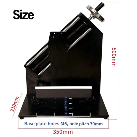 90 Degree Peel Force Test Stand With Digital Readout Gauge For Tape Film And Label Release Strength Testing Workhorse Manual Pull Push Tester 10 To 100N Capacity 200mm Stroke size view with 500mm height and 350mm base