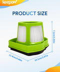 Pet Hair Eraser Vacuum Filter Replacement For Bissell 1782 Cordless Hand And Car Vacuum size dimensions shown