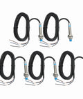 5 Pack Inductive Proximity Sensor M8 NPN Normally Open DC 6 To 36V 300mA 2mm Sensing Distance with wires shown