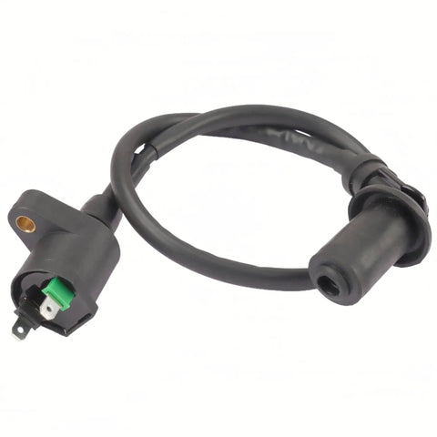 Ignition Coil Kit With CDI Box, Voltage Regulator, Relay, Solenoid And Spark Plug For GY6 Engines 50cc 125cc 150cc showing ignition coil part.