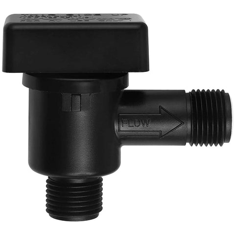 Side view of RV Black Tank Flush Vacuum Breaker Valve Replacement for Leaks and Noise Reduction, 1/2 in NPT threads