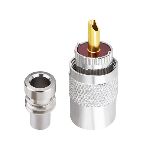 PL259 Pro Grade Coax Connectors 2 Pack UHF Male Plug Solder Adapters With Reducers 50 Ohm For RG58 RG59 RG8 RG8X RG213 RG142