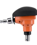 Side view of the Ultra Lightweight Pneumatic Palm Nailer for Two and a Half to Three and a Half Inch Nails, orange and black.
