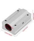 Heavy Duty 12Mm Linear Motion Ball Bearing Slide Block With Aluminum Housing And Flat Mount Base top view with dimensions labeled